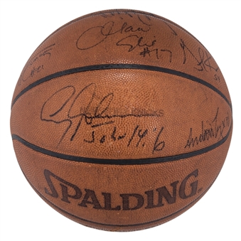 1999 San Antonio Spurs NBA Finals Game 5 Used, Photo Matched & Team Signed Spalding Basketball With 16 Signatures (Elie LOA, Sports Investors Authentication & JSA)